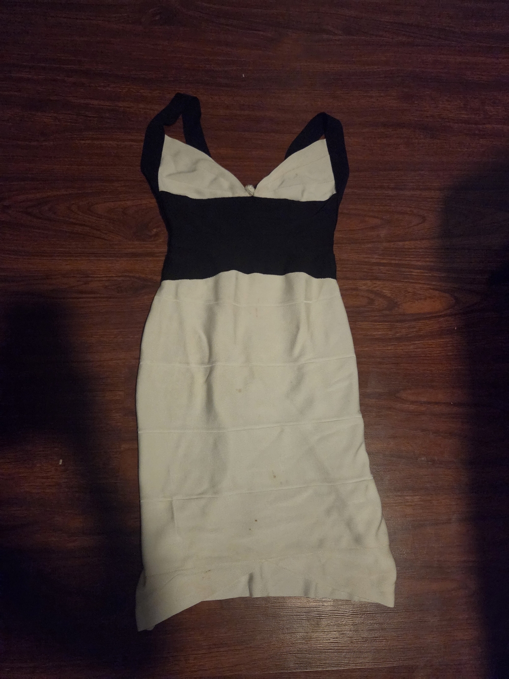 Black and White Vintage Herve Leger Bodycon Dress XXS